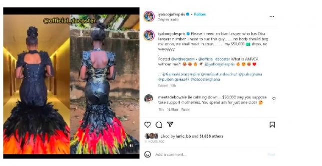 Controversy Erupts as Nigerian Actress Threatens Legal Action Against Ghanaian Content Creator for Dress Recreation